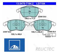Front Brake Pads Set VW Skoda Seat Audi:PASSAT,A3,IBIZA IV 4,GOLF VI 6 1K0698151