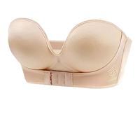Bra, Front Buckle Strapless Adjustable Bra, Mango Lift Bra, Women Seamless Anti-Slip Invisible Push Up Bra (Beige,Small)