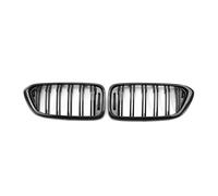 Front Bumper Bottom Grill For BMW 6-Series For G32 2017-2020 640i Carbon Fiber Look Double Line Style Front Bumper Racing Grill Glossy Dual Slats Grilles(Double-Carton Look)