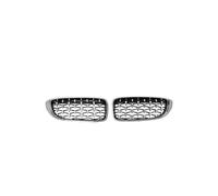 Front Bumper Bottom Grill For BMW For F32 F33 F36 F80 F82 2013-2018 For Cabriolet For Coupe 2 Piece Front Bumper Diamond Kidney Grill Racing Grille(Silver)