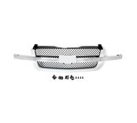 Front Bumper Bottom Grill For Chevy For Silverado 1500 2003 2004 2005 2006 2007 Chrome Front Bumper GrilleHoneycomb Upper Grille Radiator Grills