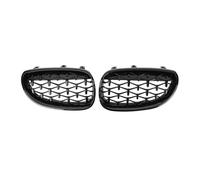 Front Bumper Center Grill For BMW E60 E61 550i 535i Diamond Car Front Bumper Grille Kidney Racing Grill 2004-2009 Black Frame Silver Grills(Black)