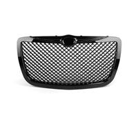 Front Bumper Center Grill For Chrysler 300/300C Aggressive Style Mesh Replacement Front Bumper Grill Black Silver Racing Grills 2005-2010(Black)