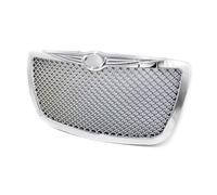 Front Bumper Center Grill For Chrysler 300/300C Aggressive Style Mesh Replacement Front Bumper Grill Black Silver Racing Grills 2005-2010(Silver)