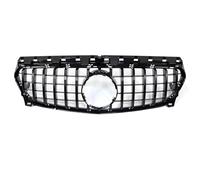 Front Bumper Centre Grille For Benz For CLA-Class For CLA180 For CLA200 For CLA250 2013-2019 For GT Style Silver Black Upper Bumper Hood Mesh Front Grill Grille(Black)
