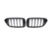 Front Bumper Centre Grille For BMW 5-Series G30 G31 G38 2018-2020 530i 540i 550i Replacement Single Line Double-Slat Grills Diamond Front Bumper Grilles(Double-Glossy Black)