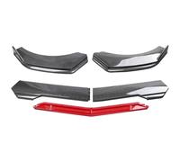 Front Bumper Diffuser For Alfa For Romeo For Giulia 2000-2021 Car Front Bumper Chin Lip Spoilers Body Kits Splitter Skirt Diffuser Protection Guard Covers(Carbon Fiber and Red)