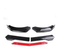 Front Bumper Diffuser For Alfa For Romeo For Giulia 2000-2021 Car Front Bumper Chin Lip Spoilers Body Kits Splitter Skirt Diffuser Protection Guard Covers(Black Red)
