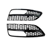 Front Bumper Fog Lamp Grille Cover For A3 Hatchback 2014 2015 2016 Front Bumper Fog Light Lamp Grille Cover Mesh Honeycomb Hex(Full black)