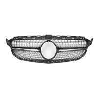 Front Bumper Fog Light Grill For Benz For W205 For C180 C200 C250 2014-2018 Diamond Front Inlet Grille Radiator Grill Middle Mesh Bumper Grille(Black1)