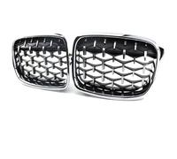 Front Bumper Fog Light Grill For BMW For 3 Series For F30 F31 F35 2011-19 Diamond Front Bumper Kidney Grill Double Slat Racing Sport Grille Bumper Grille(Sliver)
