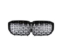 Front Bumper Fog Light Grill For BMW For X5 For G05 2019-2022 Car Front Kidney Bumper Grills Diamond Star Style Grille Bumper Grille(Black Frame Silver)