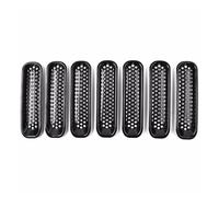 Front Bumper Fog Light Grill For Jeep For Wrangler For JK 07-18 Front Grill Insert Grille Cover Front Grille Mesh Inserts & Headlight Cover Frame Bumper Grille(Type B)