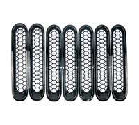 Front Bumper Fog Light Grill For Jeep For Wrangler For JK 07-18 Front Grill Insert Grille Cover Front Grille Mesh Inserts & Headlight Cover Frame Bumper Grille(Type A)