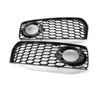 Front Bumper Fog Light Grille A5 B8 SLine S5 2008-2012 2Pcs Car Front Bumper Fog Light Lamp Grille Grill Honeycomb Hex Mesh Cover(Black)