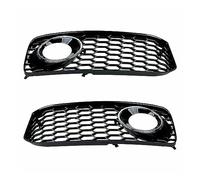 Front Bumper Fog Light Grille A5 B8 SLine S5 2008-2012 2Pcs Car Front Bumper Fog Light Lamp Grille Grill Honeycomb Hex Mesh Cover(Chrome)
