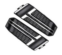 Front Bumper Fog Light Grille Cover Trim Compatible With Audi A4 B9 S-LINE 2016 2017 2018 Lamp Grills 8W0807681F 8W0807682F(Pair)
