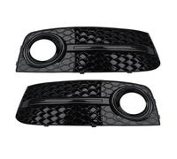 Front Bumper Fog Light Grille Insert for Audi A4 B8 2009-2012 A pair, Mesh Cover Lower Grille Replacement Stylish Protective,Black