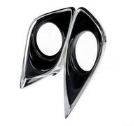 Front Bumper Fog Light Lamp Cover For Toyota Venza 2013-2016 | Gloss Black Housing For Chrome Trim, OE 520400T010/520300T010, Pair Of 2