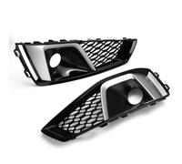 Front Bumper Fog Light Surrounds Compatible With A4 B9 S4 2019 2020 Car Front Grille Honeycomb Grille Cover Mesh Grill Fog Light Grille Cover 8WD807681J(Silver)