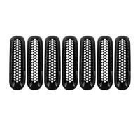 Front Bumper Grill For Jeep JK For Wrangler 2007-2017 Replacement Snap-On Black Grille Exterior Modification Parts 7PCS Car Front Bumper Racing Grills