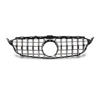 Front Bumper Grill, For Panamericana GT Style Grille Replacement for C Class W205 C205 S205 PreFacelift 20152018(Gloss Black)(Electroplating)