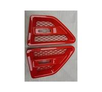 Front Bumper Grille 2PCS Car Side Fender Spoiler Outflow Vent & Door Side Grille Vent Mesh Grill Fog Light Cover Trim For Freelander 2 LR2 2008-2015 Fog light Frame(Red)
