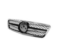 Front Bumper Grille Compatible for Mercedes-Benz C-Class W203 C200 C240 C280 C320 2001-2007 Hood Tuning Racing Grill Air Intake(Silvery)