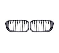 Front Bumper Grille Compatible With For F20 F21 2015 2016 2017 1 Series Car Front Hood Grille Single Slat Bumper Kidney Grille Frame Gloss Black Fence Grille
