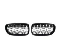 Front Bumper Grille Cover Compatible With For 3 Series E90 E91 2009 2010 2011 2012 Car Front Diamond Style Grille Front Bumper Radiator Kidneys Grill Replacement(Diamond-Chrome Black)