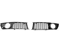 Front Bumper Grille Double Bridge Grill for A4 for B6 2002-2005 Black Honeycomb Mesh(Fog lamp frame)