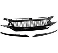Front Bumper Grille Double Bridge Grill for CIVIC For 10TH Gen 4 Door And 2 2016-18 for Gloss Black Front for Sport Style Mesh(Style 2)