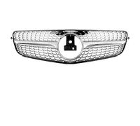Front Bumper Grille For Benz C-Class W204 2007-2014 C180 C200 C250 C300 For AMG For GT Diamond Tuning Grille Front Bumper Hood Grill(Diamonds-Silver)
