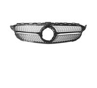Front Bumper Grille For Benz For C-Class For W205 For C300 C250 C43 For AMG 2019-2021 Chrome Diamonds Style Upper Grille Glossy Black(Diamond-Chrome Black)