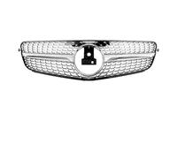 Front Bumper Grille For Benz For C-Class W204 2008-2014 C180 C200 C350 S204 Glossy Black GTR Style Grille AMG Front Bumper(Diamonds-Silver)