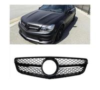 Front Bumper Grille For Benz For W204 C Class 2008-2014 C180 C200 C250 C300 C43 Black Upper Bumper Hood Mesh Grid Grill AMG Style Front Grille Car Front Radiator Grilles