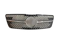 Front Bumper Grille For Benz ML W164 2005-2011 GT Diamond Style Tuning Accessories Front Mask Grille Bumper Grill Hood Mesh Modification(2009-2011 Diamond Silver)