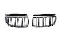 Front Bumper Grille For BMW 3 Series E90 E91 2005-2008 Black Auto Part Double Single Slat Front Grill Carbon Fiber Chrome Grille Front Kidney Grill(Dual Gloss Black)