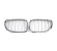 Front Bumper Grille For BMW 7 Series F01 F02 2009-2015 Car 1 Pair Double Line Gloss Silver Car Front Bumper Grilles Kidney Racing Grill Front Kidney Grill(Silver)