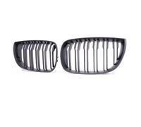 Front Bumper Grille For BMW E81 E87 E82 E88 Compatible With 120i 128i 130i 135i Front Kidney M Color Double Line Slat Sharp Corner Grille Grill(Matte Black)