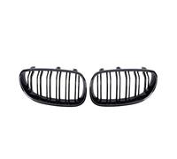 Front Bumper Grille For BMW For 5-Series E60/E61 For M5 325i 2004-2009 Single Line Style Slat Grilles Front Bumper Chrome Diamonds Hood(Double-Glossy Black)