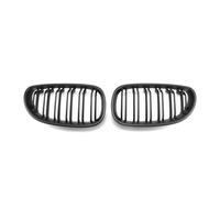 Front Bumper Grille For BMW For 5-Series E60/E61 For M5 325i 2004-2009 Single Line Style Slat Grilles Front Bumper Chrome Diamonds Hood(Double-Matte Black)