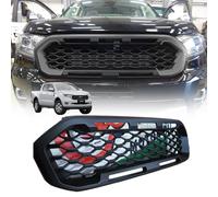 Front-Bumper-Grille for Ford-Ranger-Accessories 2019-2022 XLT XL Limited Thunder Stormtrak, T8 MK7 -Jeep Car Grill Body Kit Replacement Auto Exterior Central Grille Vents Protector (Black)