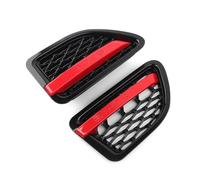 Front Bumper Grille For Land For Rover L320 For Range For Rover Sport 2005 2006 2007 2008 2009 2Pcs Car Front Side Fender Air Vent Grille Grill Decoration Car Front Radiator Grilles(Black black red)