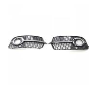 Front Bumper Grille For Q5 SQ5 13-17 Bumper Fog Light Grille Honeycomb Hex Grill Cover Black(Chrome)