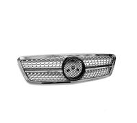 Front Bumper Grille Grill Compatible For Mercedes-Benz C-Class W203 C200 C240 C280 C320 2001 2002 2003 2004 2005 2006 2007(Type A Silver)