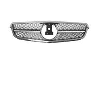 Front Bumper Grille Hood For Benz For C-Class W204 C43 2008-2014 C180 C200 C250 C300 For AMG For GTR Diamond Style Car Grill Front Grille(A-Chrome Black)