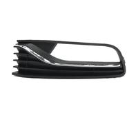 Front Bumper Grille with Chrome Trim and Fog Light Hole, Fits VW Polo 2014-2017, Left Side, OE 6C0854661C, Black