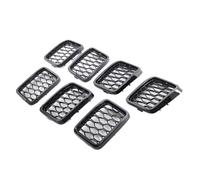 Front Bumper Grilles Compatible With Jeep For Grand For Cherokee 2017 2018 2019 2020 2021 Car Front Bumper Grille Honeycomb Mesh Grill Cover(Glossy Black)