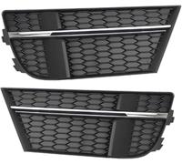 Front Bumper Grilles For A3 2017-2020 2x Car Front Bumper Fog Light Lamp Grille Cover Honeycomb(Chrome Silver)